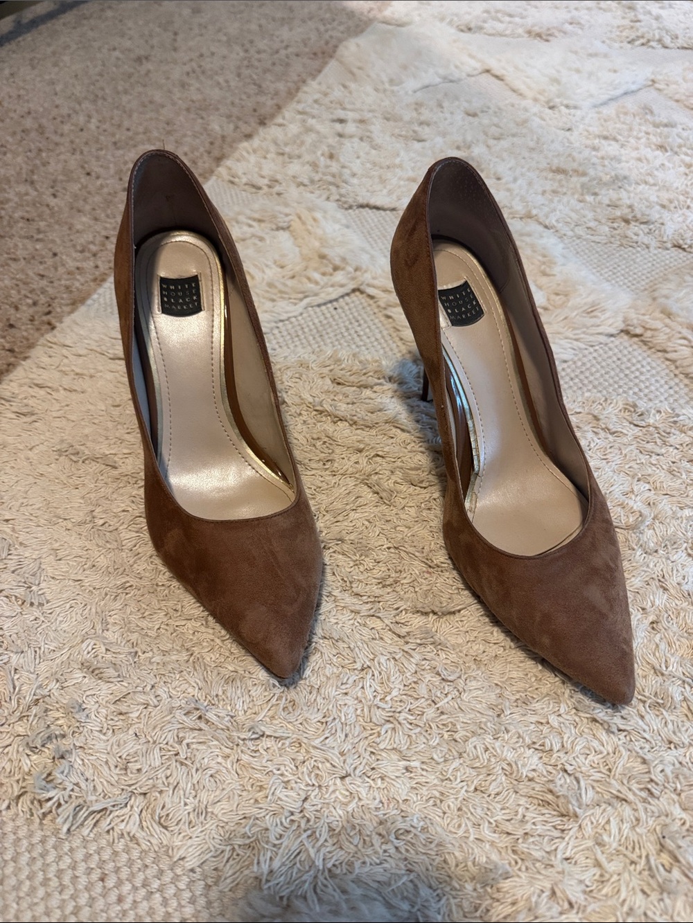 White House Black Market Brown Suede Pointed-Toe Pumps